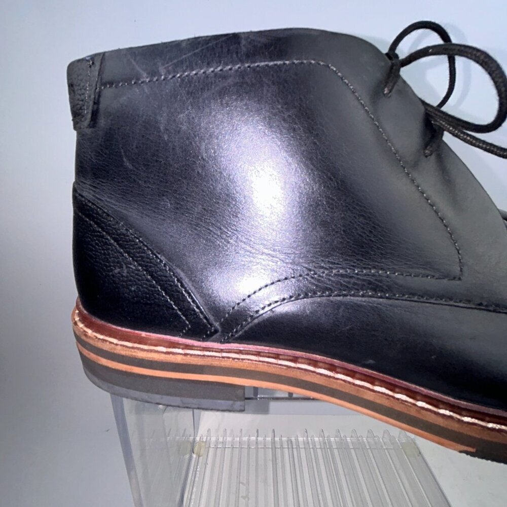 Ted Baker Crint Leather Chukka Boot Black Red Stitching Size EU45, US 12 - Picture 6 of 16